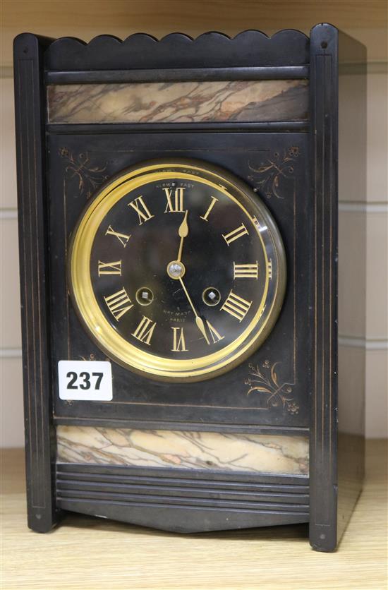A Victorian slate clock 28cm